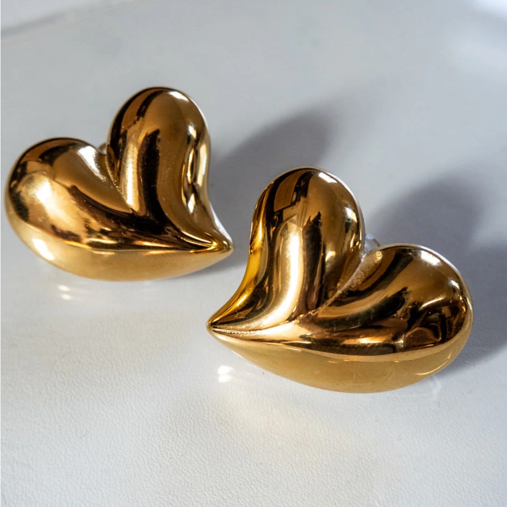 Luv Aj Gold Heart Earrings